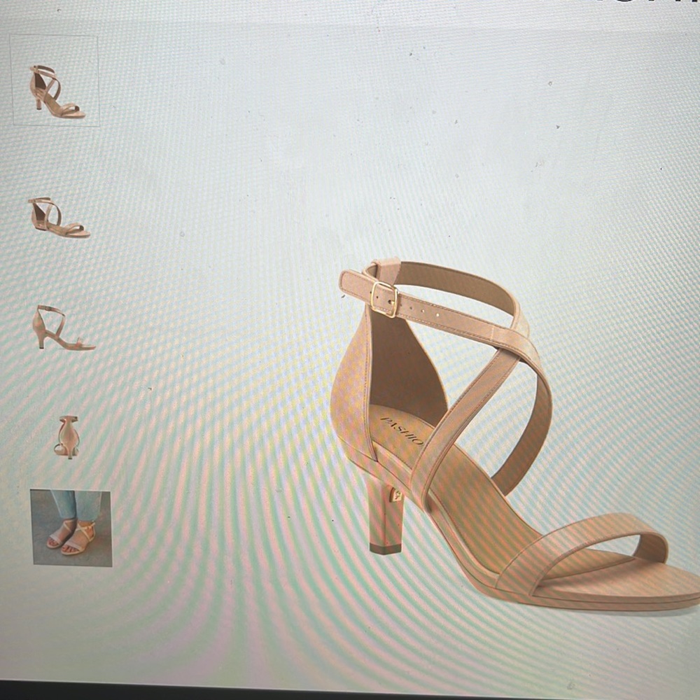 Pashion Sandal size 8 Stiletto Sand Color exchangeable Heel. New! Flats to Heels - Picture 7 of 7